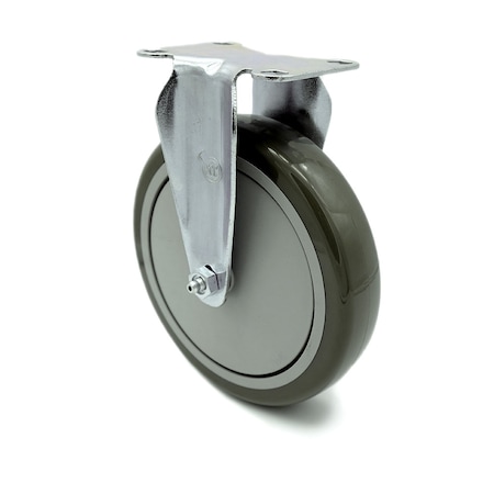 Service Caster 6 Inch Gray Polyurethane Wheel Rigid Top Plate Caster SCC-20R614-PPUB